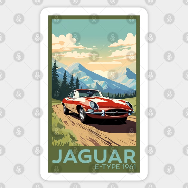 Jaguar E-Type Series 1 Sticker by MaxDeSanje 